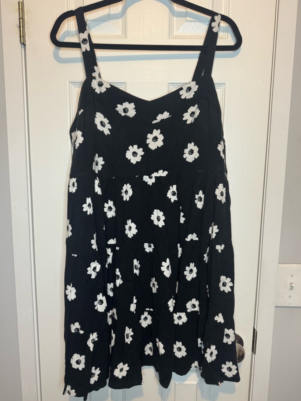 Torrid Black Mini Dress with White Floral Pattern